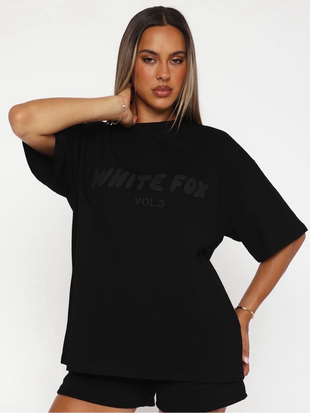 White Fox Offstage Oversized Tee Onyx